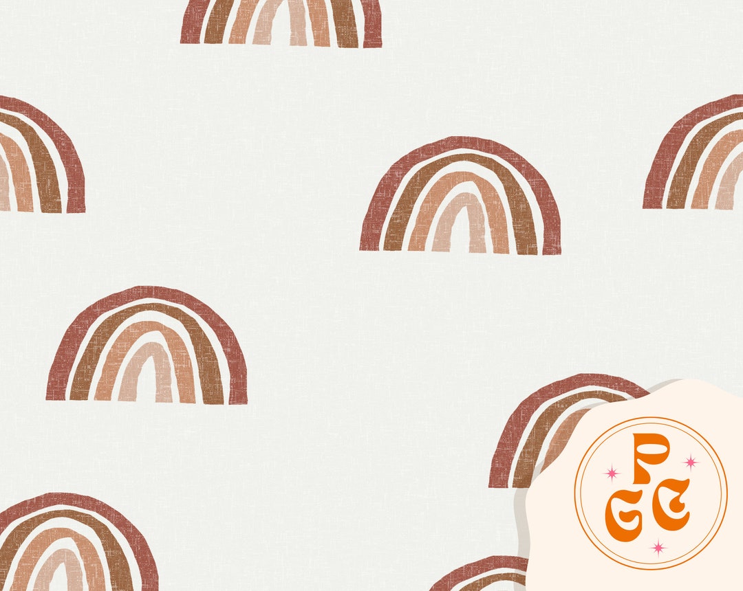 Rainbows Seamless Repeat Pattern Boho Neutral for Commercial Use - Etsy