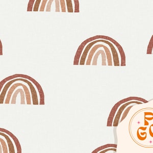 Patrón de repetición sin costuras de arcoíris Boho Neutral para uso comercial