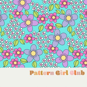 Pastel Spring Floral Seamless Repeat Pattern Boho Neutral for Commercial Use