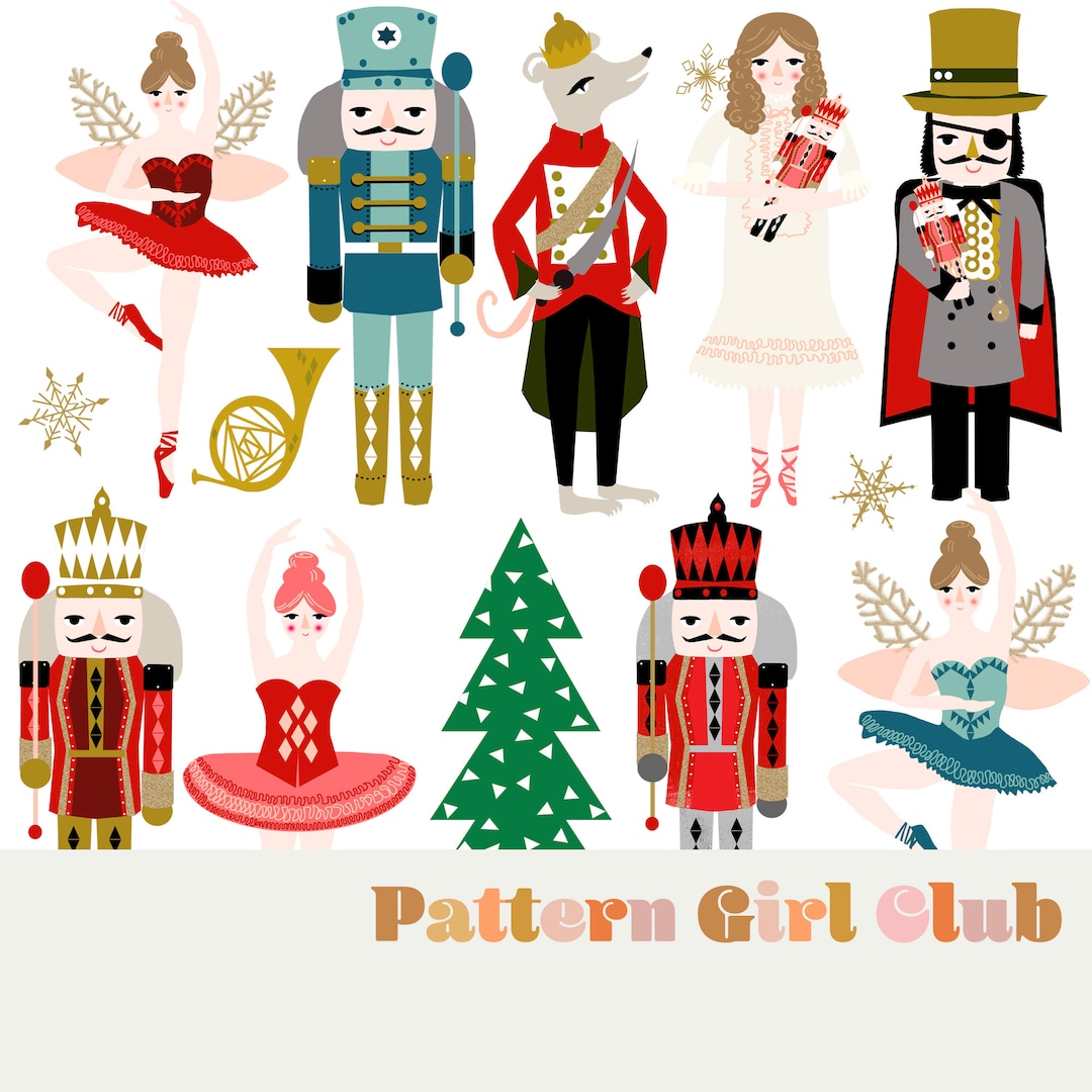 NUTCRACKER BALLET Clipart 7 Character PNG Files With 5 Additional