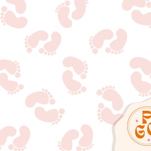 Baby Füße Kinderzimmer Rosa Seamless Rapport Muster Boho Neutral für gewerbliche Nutzung