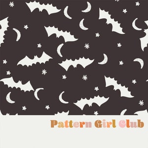 Halloween bats neutral boho black-brown bats Seamless Repeat Pattern Boho Neutral for Commercial Use