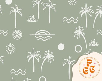 Summer tropical beach boho desert sage Seamless Repeat Pattern Boho Neutral for Commercial Use