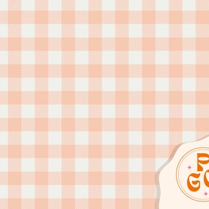 ピーチチェックのヴィンテージフローラルのシームレスな繰り返しパターンボヘミアンニュートラルな商業利用