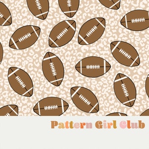 Leopard Print Football Sports Fall Seamless Repeat Pattern Boho Neutral para uso comercial