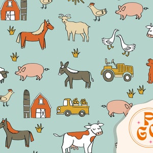 Animaux de la ferme neutre en sourdine animaux de la ferme et de la ferme motif de répétition sans couture Boho neutre pour un usage commercial