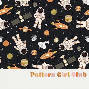 Space Astronaut Seamless Repeat Pattern Boho Neutral per uso commerciale