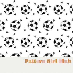 Soccer Football Sports Seamless Repeat Pattern Boho Neutral for Commercial Use