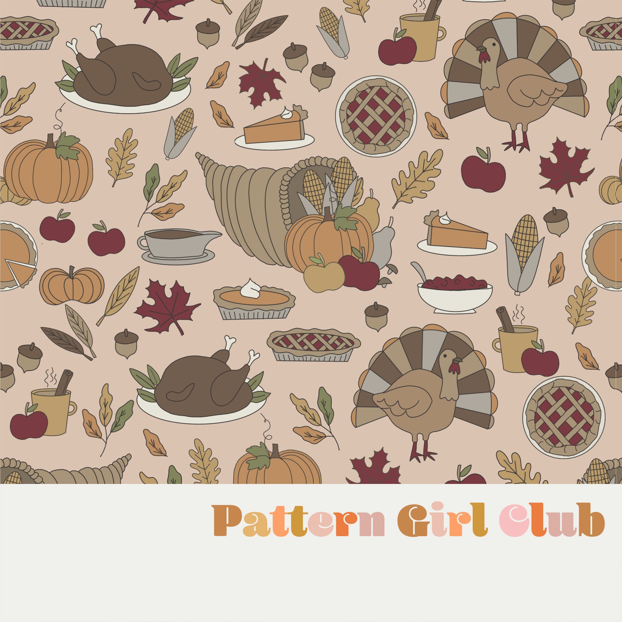 Thanksgiving Pattern Save the Date Invitation Postcard, Zazzle