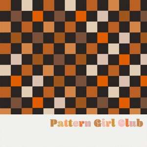 Checkerboard coordinate for Fall Vibes Smileys Seamless Repeat Pattern Boho Neutral for Commercial Use
