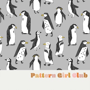 Penguins Winter Holiday Seamless Repeat Pattern for Commercial Use
