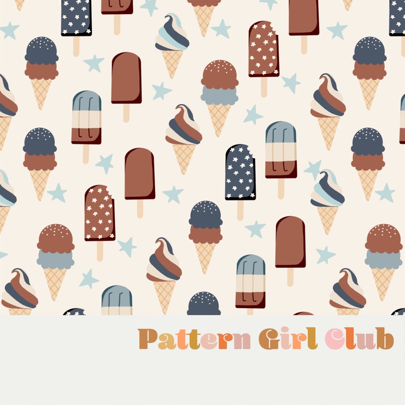 Vintage Ice Cream Cones Cute Kids Seamless Repeat Pattern Boho Neutral for Commercial Use Vintage Ice Cream Cones Cute Kids Seamless Repeat Pattern Boho Neutral for Commercial Use
