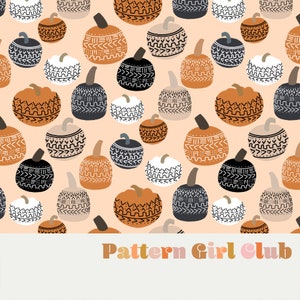 Boho Mudcloths Pumpkins Seamless Repeat Pattern Boho Neutral for Commercial Use