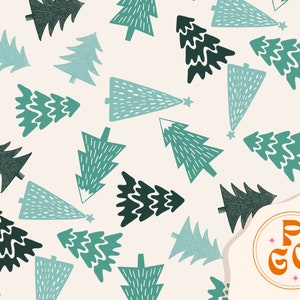 Arbres de Noël jetés Motif de répétition sans couture de Noël Boho Neutre pour un usage commercial