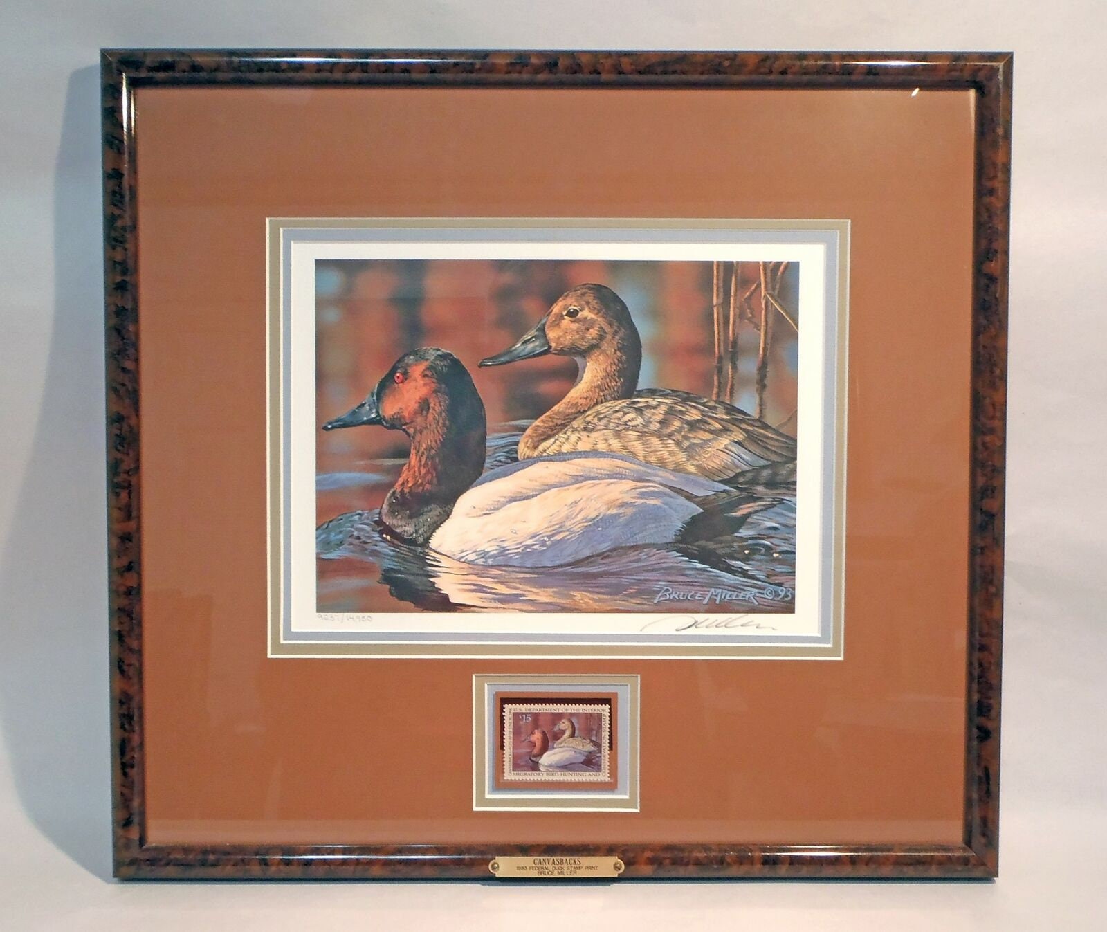 1993 Signed Federal Duck Print & Stamp RW60 Framed Triple Etsy