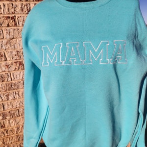 Custom Mama Embroidered Sweatshirt, Gift For Mom, Custom Embroidered Crewneck Sweatshirt, Personalized Sweatshirt, Custom Mama Crewneck image 3
