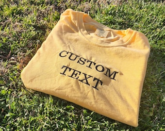 Comfort Color Tshirt,Embroidered Shirt, Color Washed Shirts, Comfort Color Vintage Washed Shirt C1717, Custom Embroidery Tee