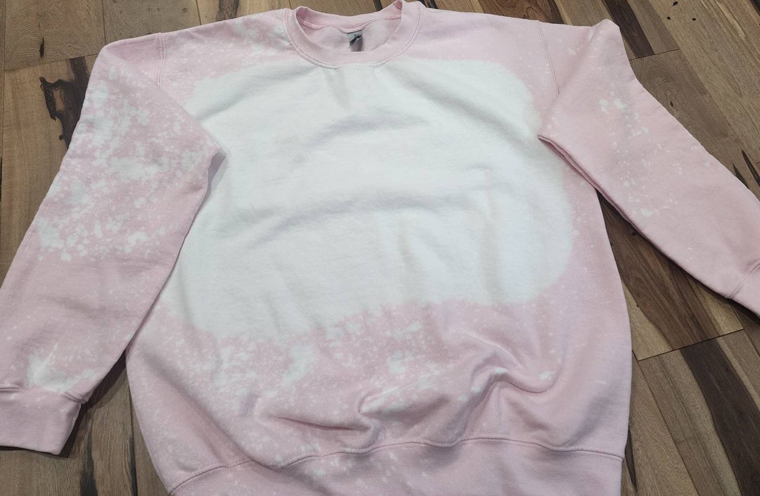 Bleached Sweatshirt, Blank Bleached Sweatshirts, Blanks, Pink Bleached