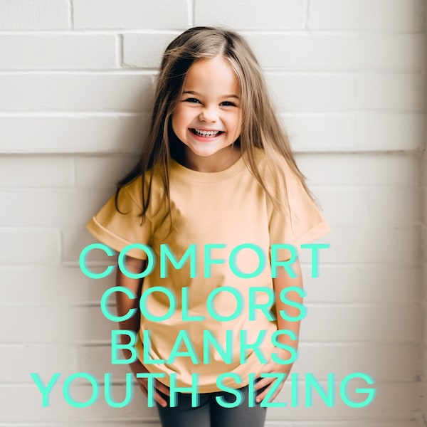 Blank Youth and Toddler Shirts,%100 Cotton Comfort Colors Shirts For Kids ,Basic T-Shirts For Boy or Girl,Vintage Washed Colors,Blank Tshirt