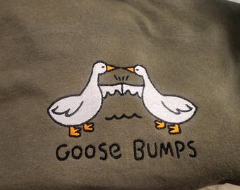 Embroidered Goose Bumps Comfort Colors T-Shirt | Unisex Halloween Shirt
