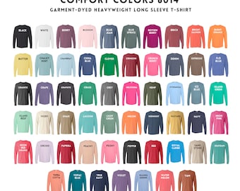 Comfort Colors Long Sleeve Shirt, Blank Comfort Colors Long Sleeve T-Shirt, 100% Cotton Long Sleeve Shirt, Wholesale Blank Long Sleeve Tee