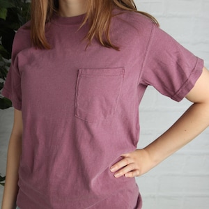 Blank T shirt With Pocket, Comfort Colors Heavyweight Tee With Pocket,Vintage Washed Comfort Colors 6030 Shirt, Pocket T For Women or Men