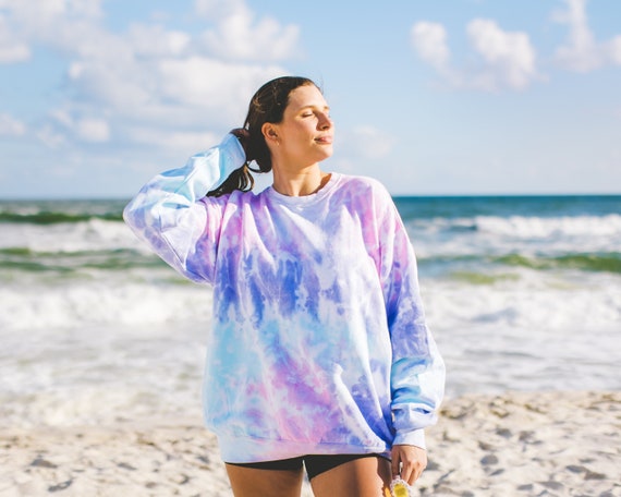 Cotton Candy Tie Dye Sweater cotton Candy Sweatshirt tie Dye Crewneck Tye Dye Sweatshirt soft Sweater Cotton Poly Blend girls Trip Sweater Etsy