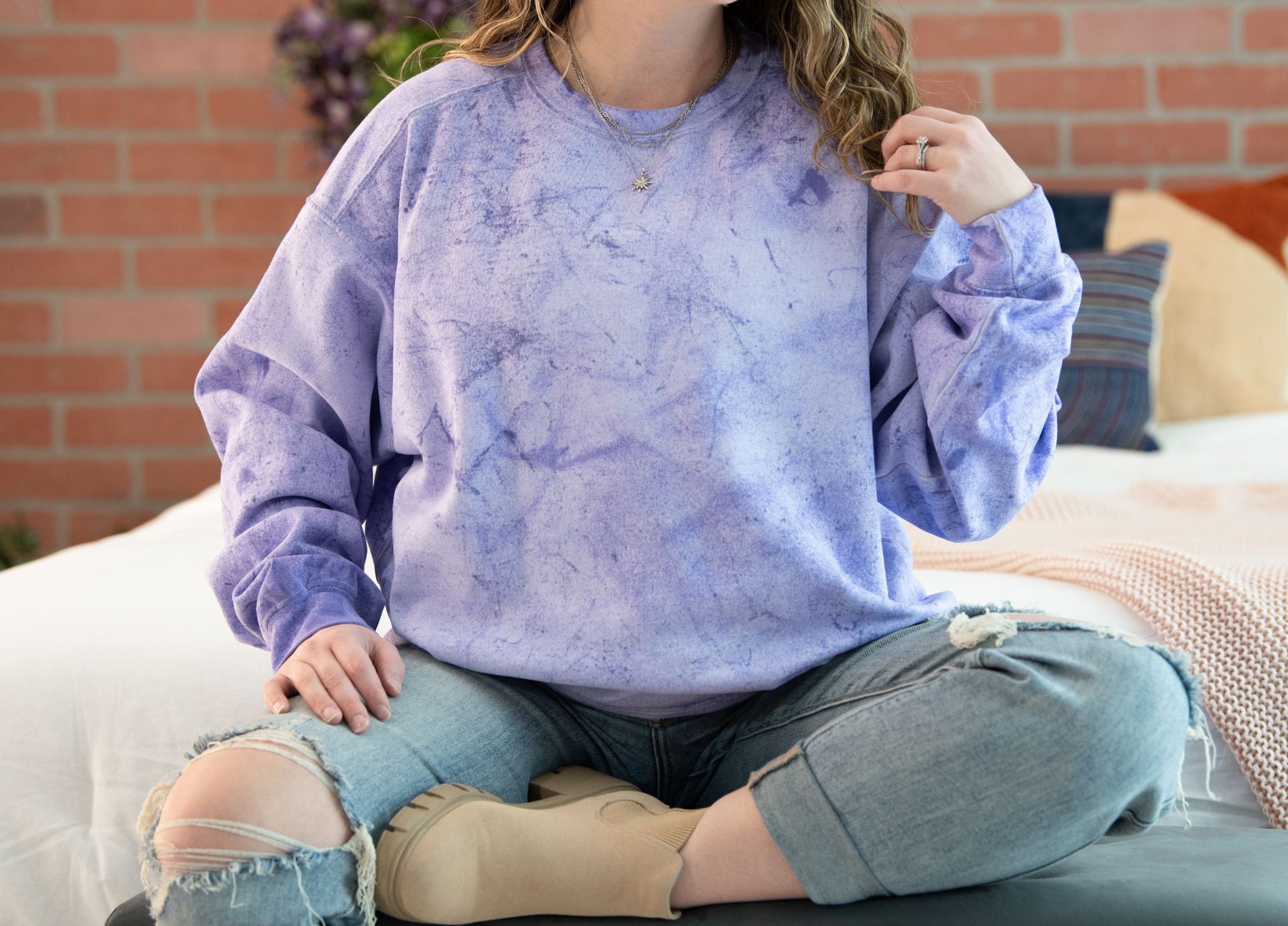 Embroidered Sweatshirt Tie Dye - Etsy