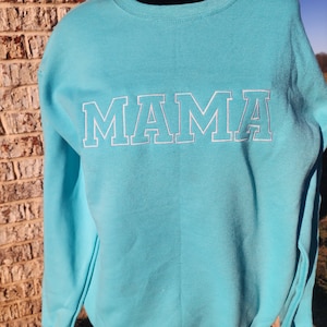 Custom Mama Embroidered Sweatshirt, Gift For Mom, Custom Embroidered Crewneck Sweatshirt, Personalized Sweatshirt, Custom Mama Crewneck image 1