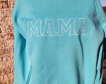 Custom Mama Embroidered Sweatshirt, Gift For Mom, Custom Embroidered Crewneck Sweatshirt, Personalized Sweatshirt, Custom Mama Crewneck