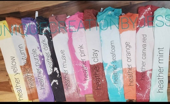 BLEACHED BLANK SHIRTS bella canvas, 10 shirt bundle deal 2 of each size small thru 2x , blanks ready to press , free shipping