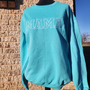 Custom Mama Embroidered Sweatshirt, Gift For Mom, Custom Embroidered Crewneck Sweatshirt, Personalized Sweatshirt, Custom Mama Crewneck image 2