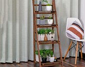 Foldable 3 4-Tier Ladder Bookcase Storage Rack Bookshelf Plant Stand Display Shelf