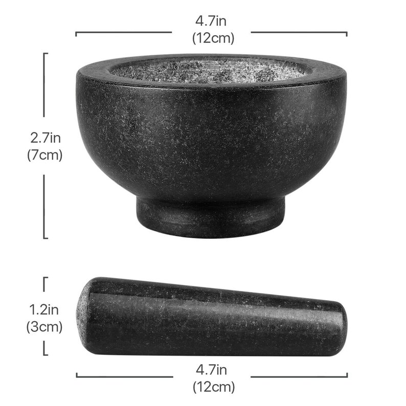 Granite Mortar and Pestle Set Solid Stone Grinder Bowl Etsy