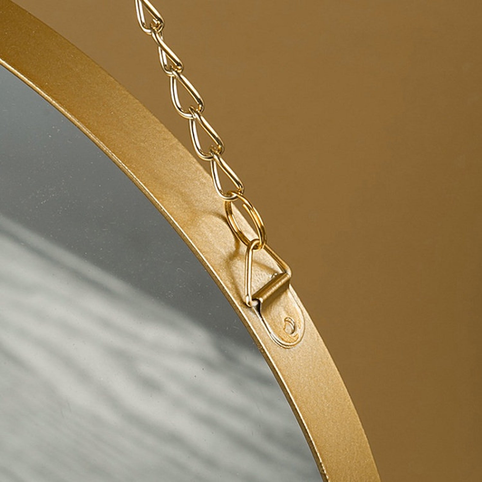 Nordic Style Round Chain Hanging Mirror Metal Wall Mount Etsy