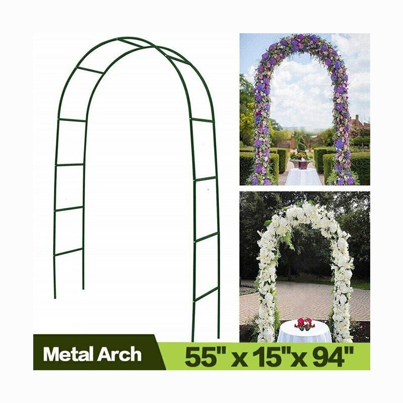 White Metal Arch Garden Bridal Party Decoration Wedding Flower Arbor 8 Ft 