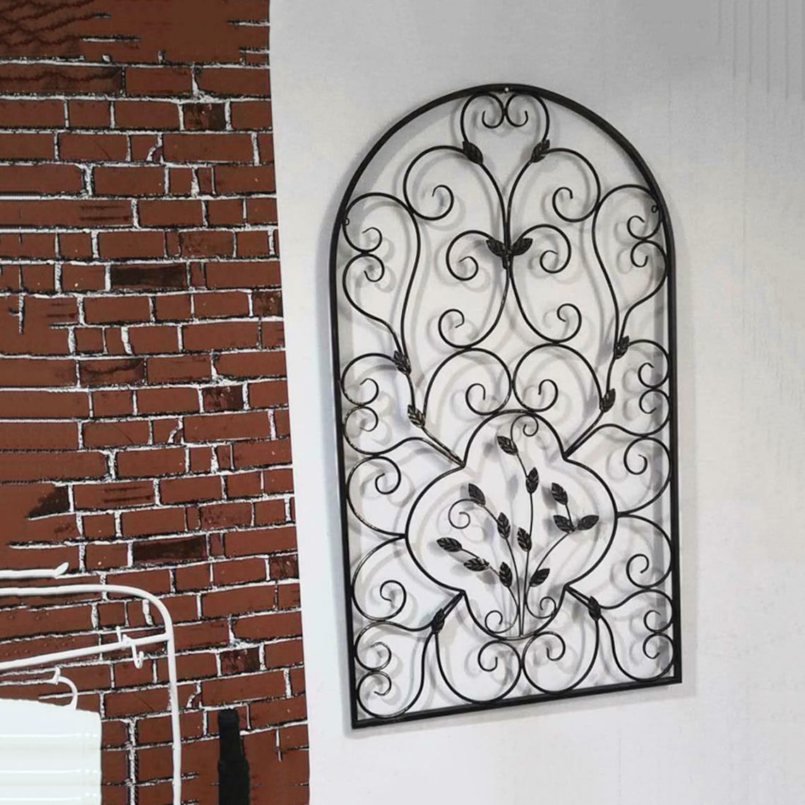 Iron Arch Hanging Wrought Wall Art Metal Flower Wall Art Etsy