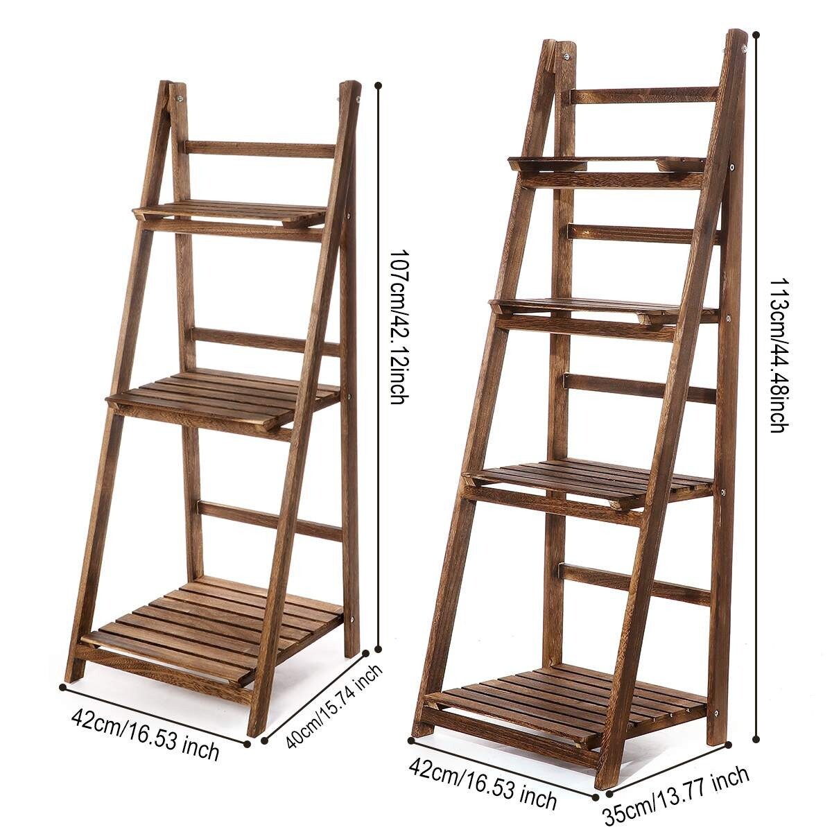 Foldable 3/4Tier Ladder Bookcase Storage Rack Bookshelf Plant Etsy