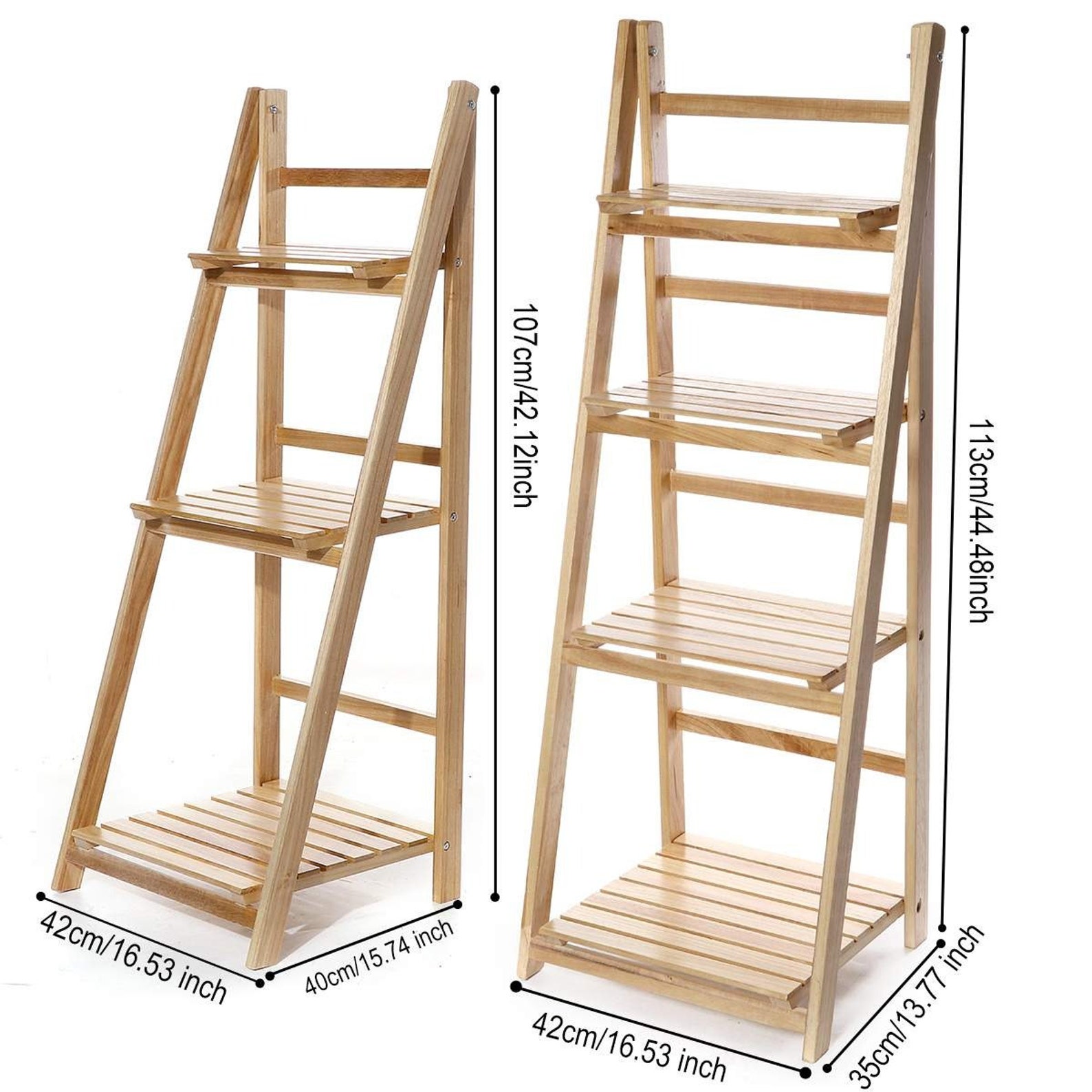 Foldable 3/4Tier Ladder Bookcase Storage Rack Bookshelf Plant Etsy