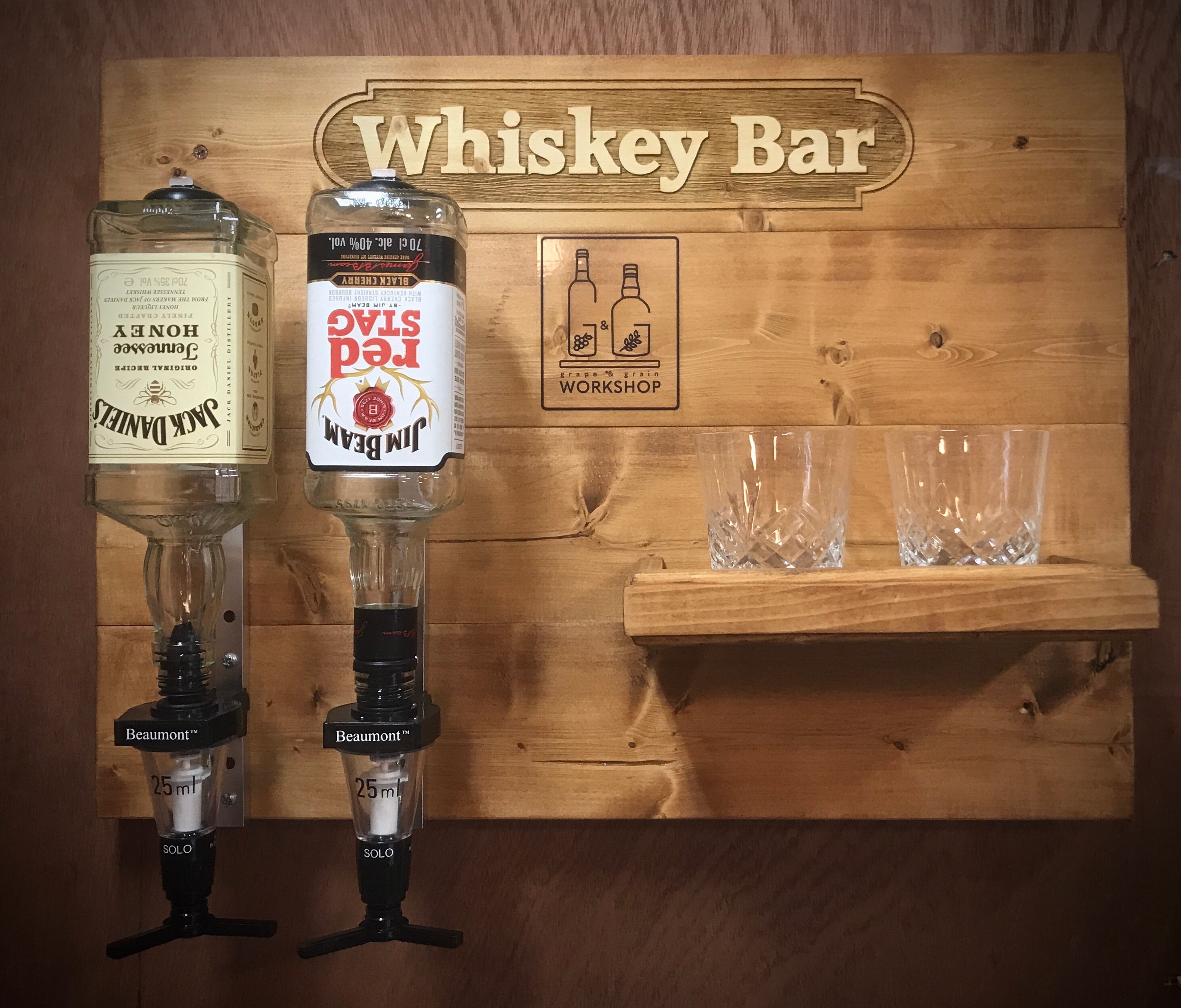 Whiskey Bar / 2 Optic 2 Glass Spirit Dispenser Etsy UK