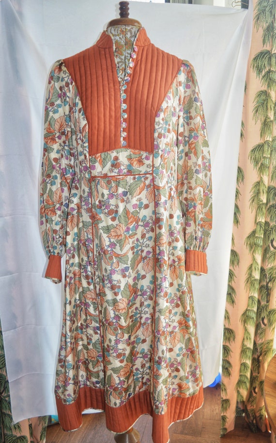 Rare Vintage AnnaBelinda Silk Midi Dress - Autumn… - image 9