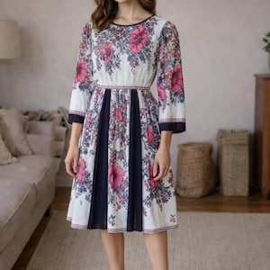 Knee Length Chiffon Dress - Etsy UK
