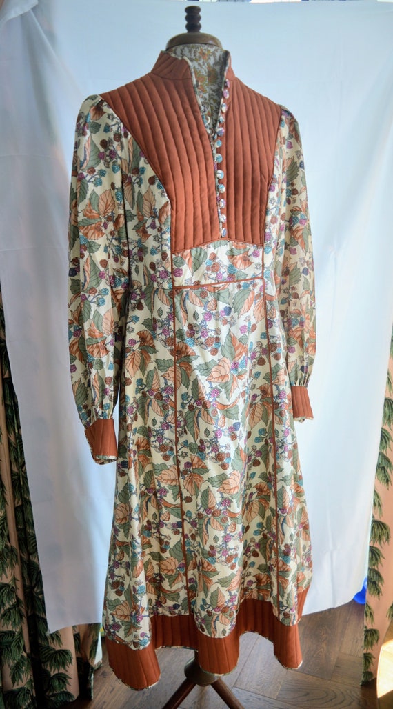 Rare Vintage AnnaBelinda Silk Midi Dress - Autumn… - image 3