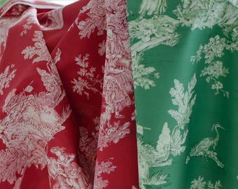 Toile De Jouy Coton Imprimée Pastorale - Motif Champêtre Marron/blanc - Vente Au Demi-mètre