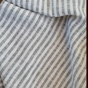 Alizé washed linen with graphite and white stripes