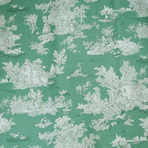 Toile de Jouy coton Pastorale Verte