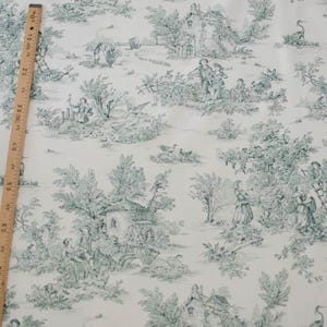 Toile de Jouy coton Pastorale impression verte