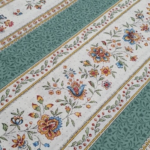 Beaucaire Provence striped fabric, green, chic and elegant