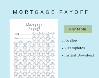 Mortgage Payoff Tracker | Printable | Debt Free House Chart | Home Payoff Tracker | Motivation Tracker | Progress Chart | Instant Download