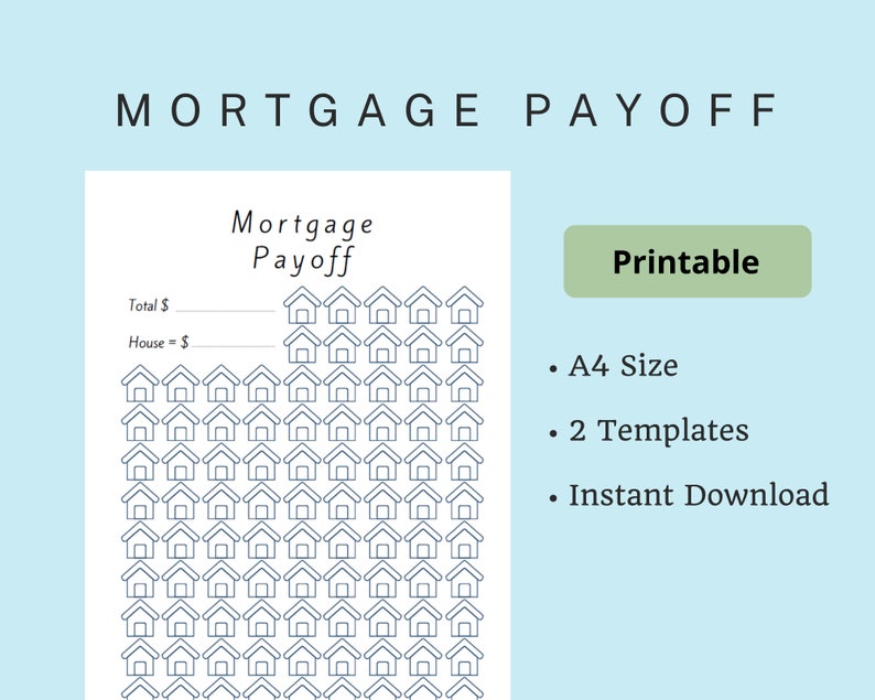 Mortgage Payoff Tracker | Printable | Debt Free House Chart | Home ...